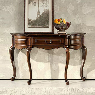 Console en bois de noyer américain semi-circulaire