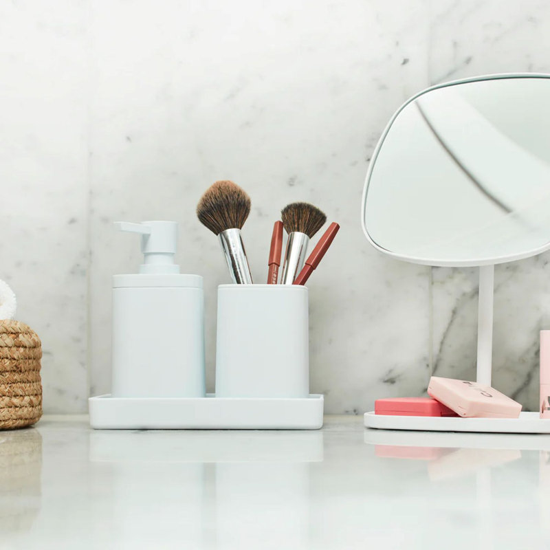 Tumbler/toothbrush holder, white