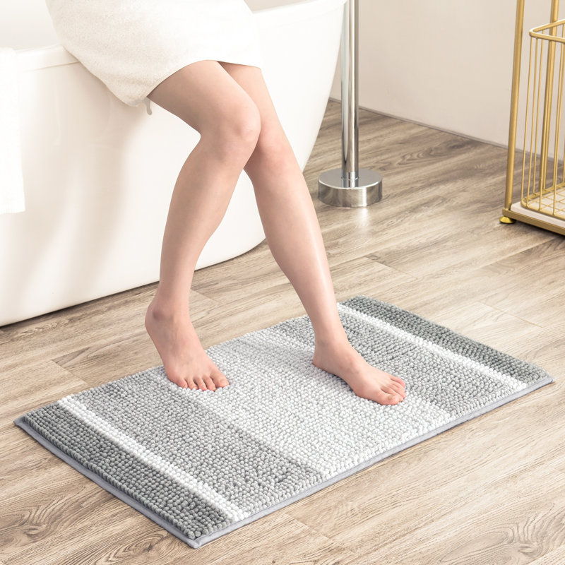 Tapis pour salle de bain Mersin, Gris clair, L 20 po x L 32 po