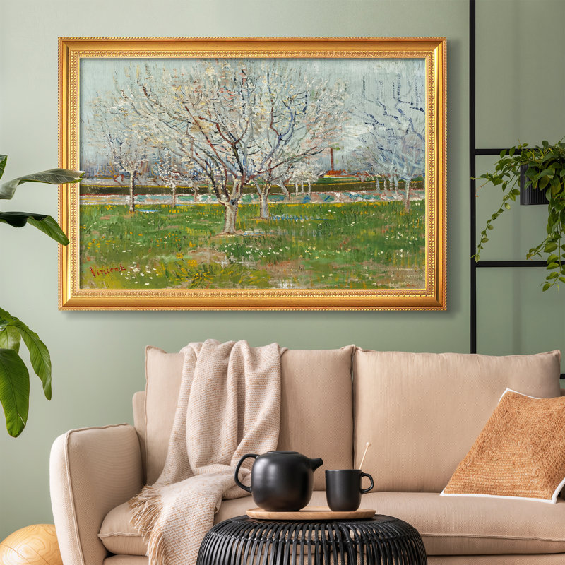 Orchard in Blossom (Plum Trees), 1888 - Vincent van Gogh - Toile encadrée sur mesure, 24x34 INNER SIZE, Framed Canvas