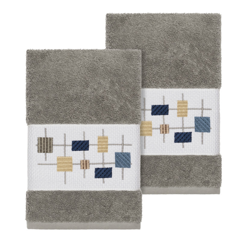 Khloe Turkish Cotton Hand Towel, Dark Gray