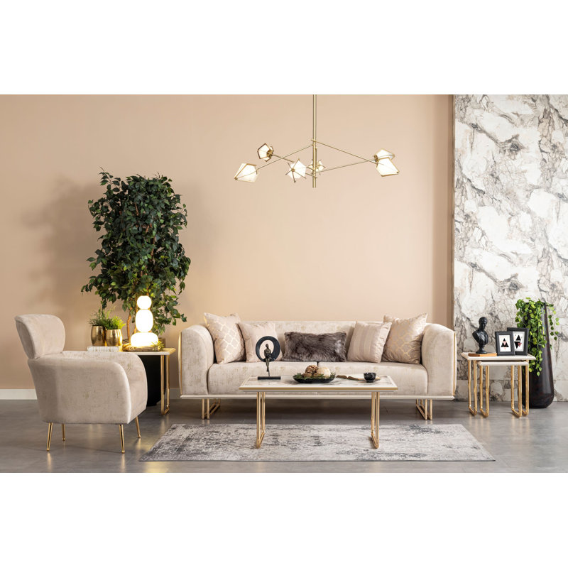 91'' Slipcovered Velvet Sofa
