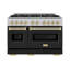 ZLINE Autograph 48" Classic DuraSnow Gas Range w/ 8 Burners & Bronze Accents-1418683391-1438165533