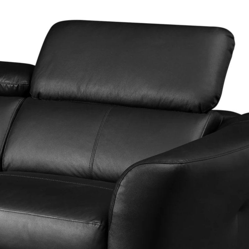 Hales 3 Seater Corner Sofa , Black, Left Hand Facing