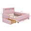 Upholstered Platform Bed With Drawer, LED Light Strip, Bed Frame With USB Port-306456235