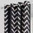 Black and White Pattern Linen Curtains,Room Darkening Herringbone Fabric Grommet Drapes,Set of 2-107080363