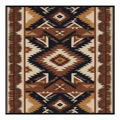 Washable Southwestern Aztec Southwestern Area Rug