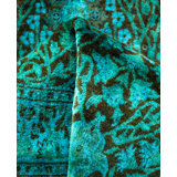 Overdyed Hand-Knotted Wool Modern-Contemporary Green Runner 2' 6" x 18' 10"