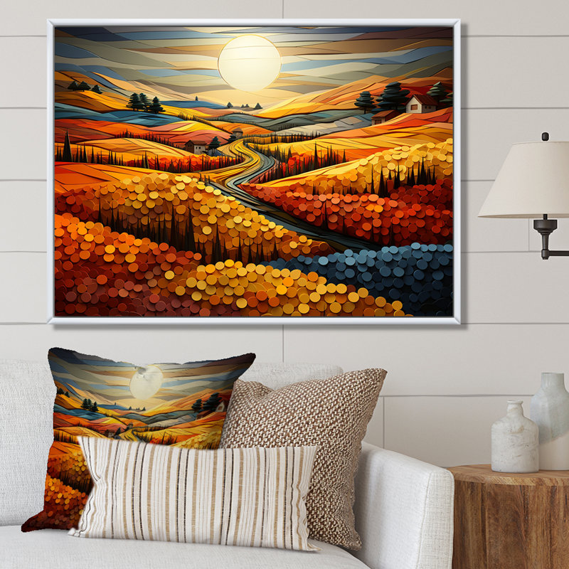 «Countryside Fusion Unveilé II», reproduction sur toile, Cadre naturel flottant, H 16 po x l 32 po