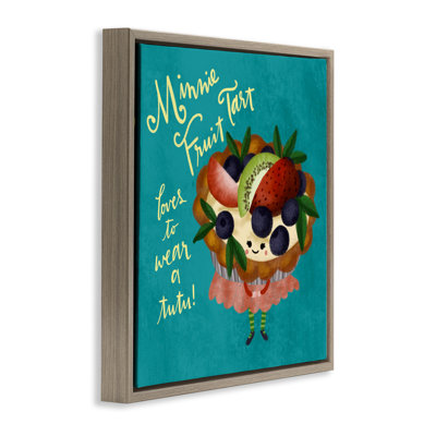 «Mini Fruit Tart Loves Tutu», art mural encadré sur toile flottante