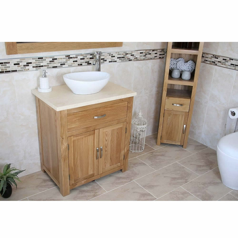 Delp 750mm Single Bathroom Vanity with Vessel Ceramic Basin, Cream