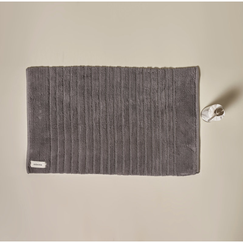 Rectangle Organic Cotton Bath Mat, Dark Gray