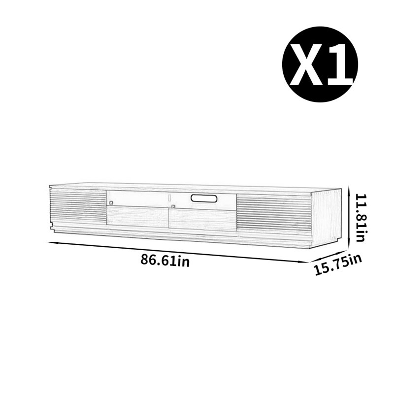 Crédence de rangement l 94,49 po American Style Minimalist, 11.81" H x 86.61" W x 15.75" D