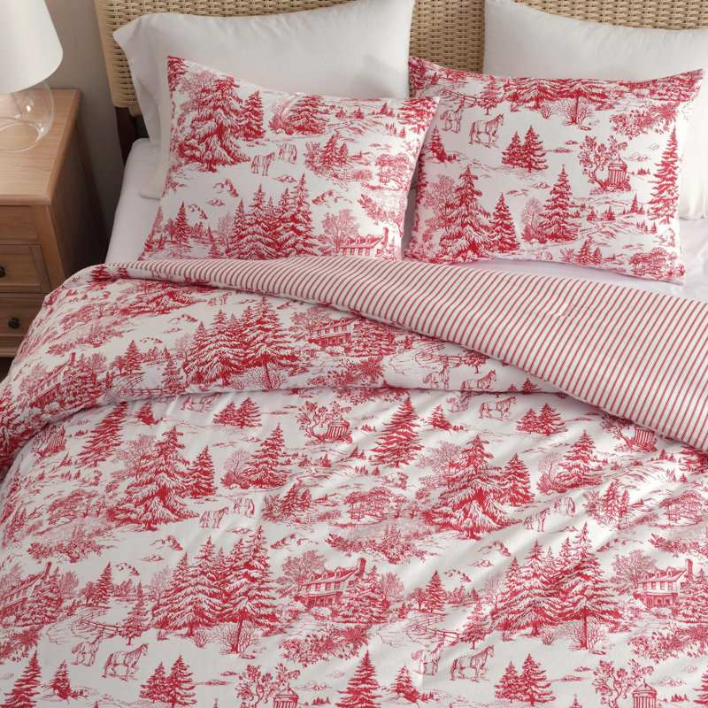 Ensemble d'édredon réversible en coton Martha Stewart, Très grand lit