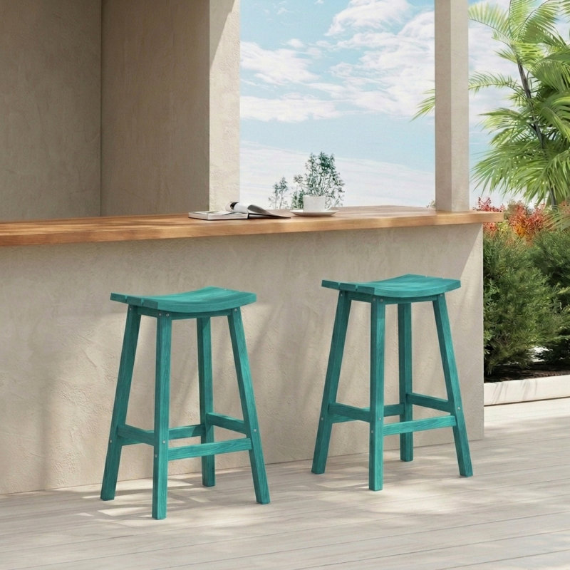 Tabouret de comptoir de cuisine Backless, Noir, 29"