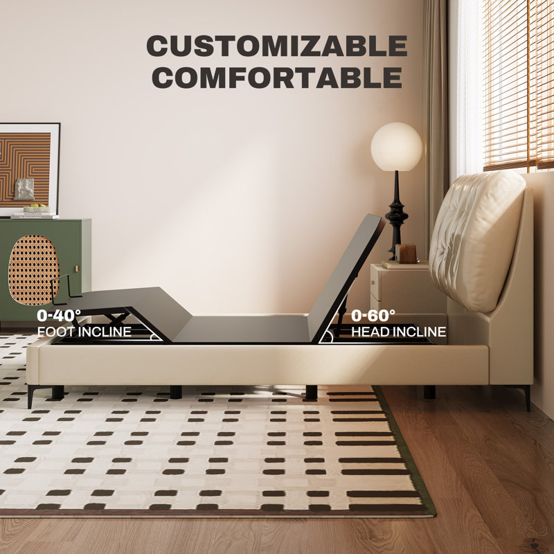 Boltz Adjustable Bed with Wired Remote and Quiet Durable Motor, Twin XL