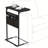 C-Shaped Coffee Table, Small And Sturdy Sliding Sofa Table With Metal Frame For Living Room And Bedroom, Sofa Side Table With Storage Pocket, Black