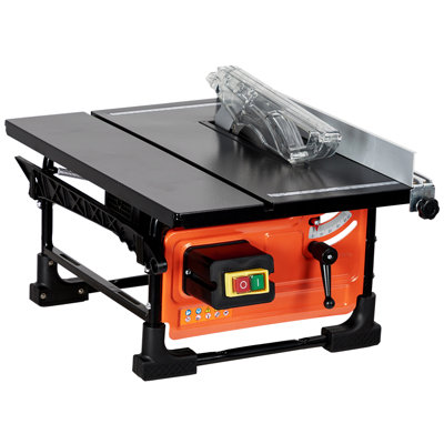 Powerful 8-Inch Table Saw for Jobsite – 800W 6.7-Amp Copper Motor, 3576RPM, 24T Blade – Compact, Portable Kit, Sliding Miter Gauge – For DIY Woodworking & Furniture Making – Orange, 800W