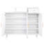 Amma Elegant Shoe Cabinet With Curved Top Plate, White, For Entryway, Living Room, Adjustable Shelves, Build Arched Door In Shelves And Spacious Desktop, Stylish-121507023