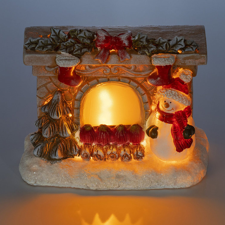 VP Home Christmas Cottage Snowman Decor Figurines, LED Light Up