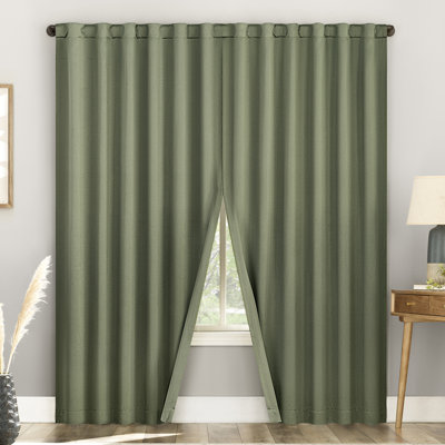 Aria Magnetic Closure Theater Grade 100% Blackout Back Tab Curtain Panel Pair