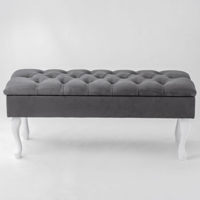 Velvet Upholstered Storage Bench