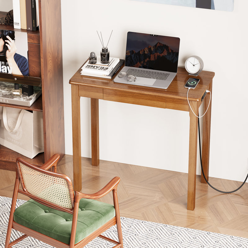 Bureau 100% bois massif avec 32 tiroirs et ports USB