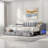 Extendable Upholstered Daybed With 2 Storage Drawers And Led Light-202217189