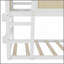 Lit superposé simple au-dessus d'un lit simple avec tablettes de rangement, lit superposé bas avec garde-corps en rotin, blanc-1604517609