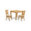 L'ensemble de table de salle à manger 3 pièces contient une table de cuisine carrée et 2 chaises de salle à manger rembourrées en tissu de lin, 36 x 36 pouces, chêne-1058500485-987628897-987628898