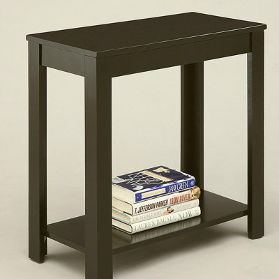 Table d'appoint en bois de 24 pouces de haut, finition de surface noire