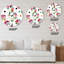 Motif de fleurs roses - horloge murale moderne Mid-Century-73146488