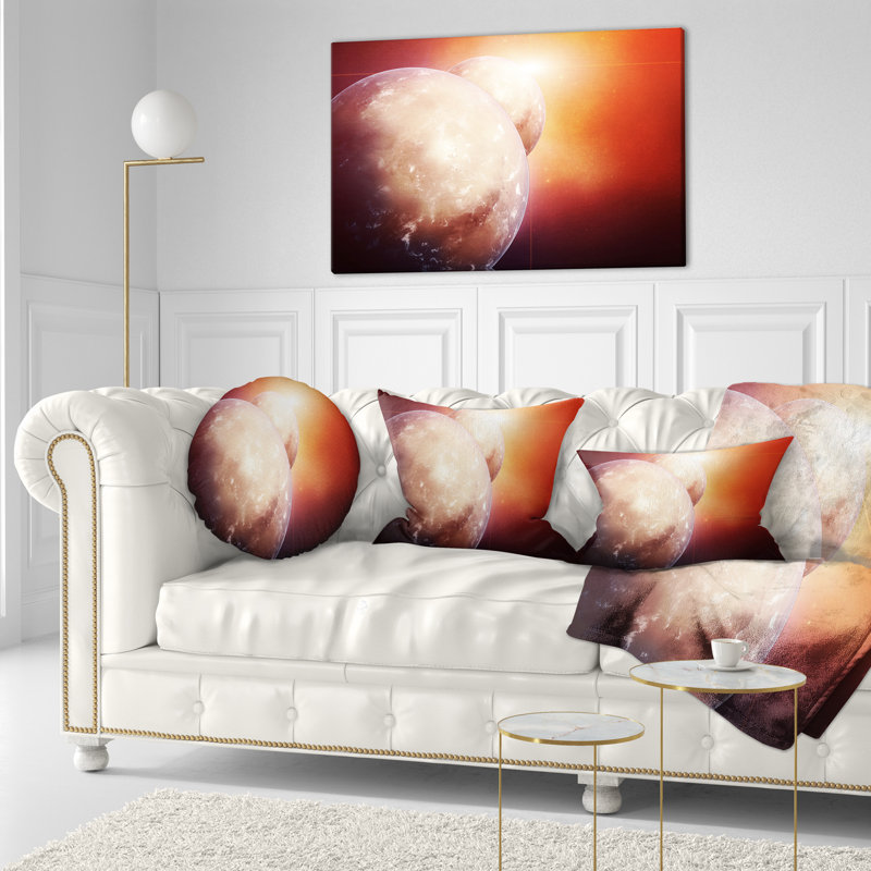 Planètes avec étoile montante - Coussin décoratif imprimé abstrait