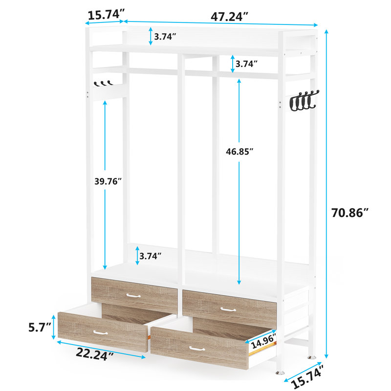 47.24'' Closet System, Oak/White