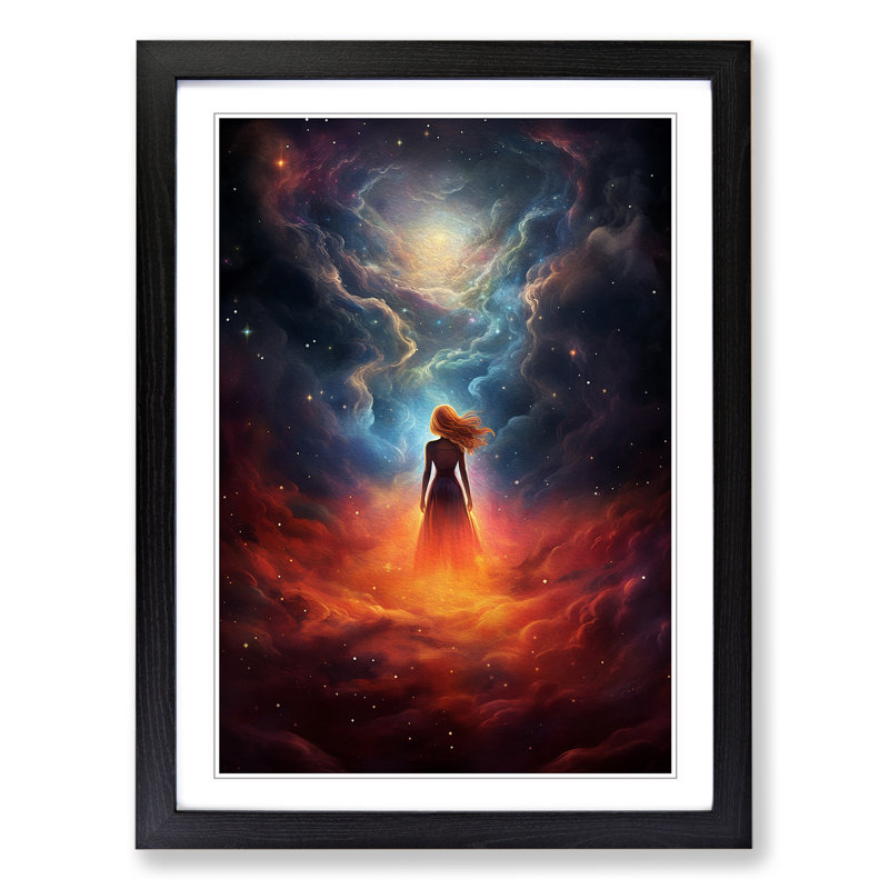 Single Picture Frame Print on Wood, 64cm H x 46cm W, Black Framed