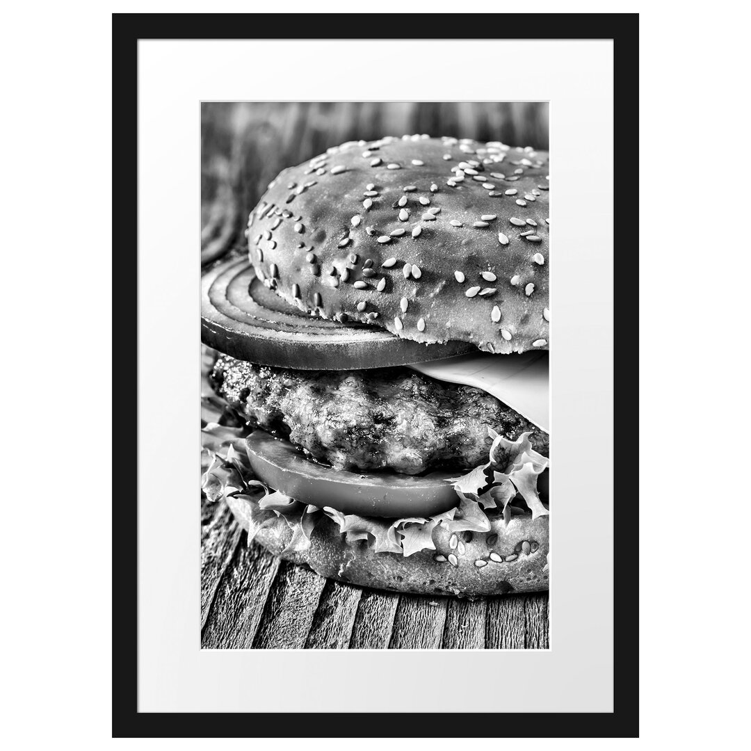 Gerahmtes Poster Leckerer Cheeseburger