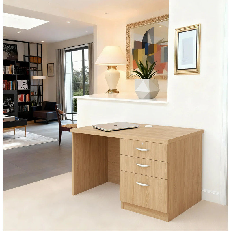 Walshaw Solid Wood Base Writing Desk, Sandstone