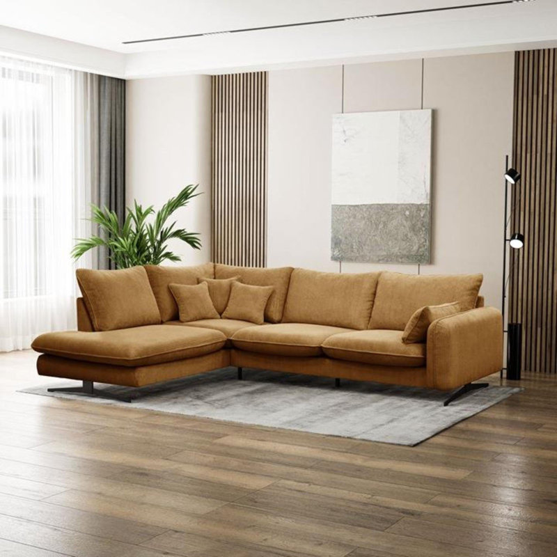 Casiyah 5 Seater Sofa & Chaise, Left Hand Facing, Yellow