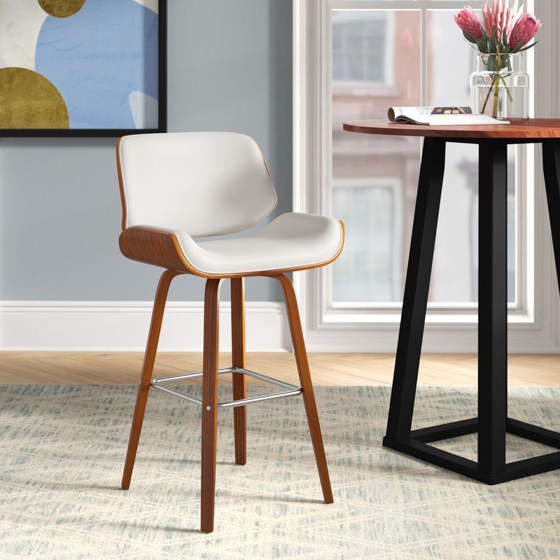 Swivel Bar Stool, White