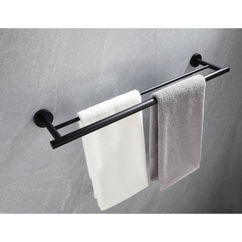Porte-serviettes mural 23,6 po, Noir mat