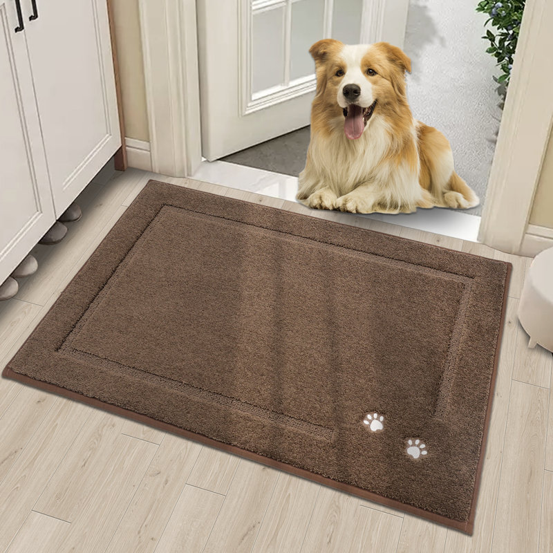 Door Mat Super Absorbent, Pet-Friendly Non-Slip Entryway Rug, Washable & Stain-Resistant Welcome Mat for Front/Back Door