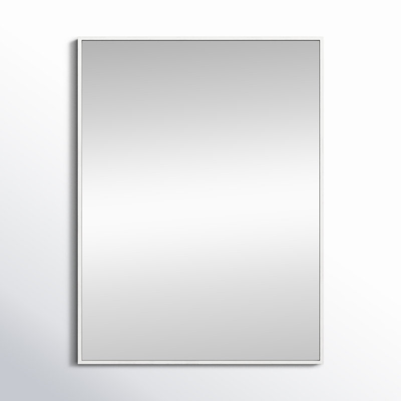 Sabine Metal Rectangle Wall Mirror, 60" x 14", White