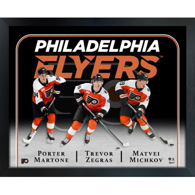  «Philadelphia Flyers», art mural encadré noir 18 x 22 sous licence officielle NHL / NHLPA