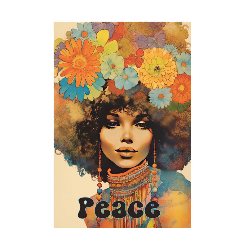Art sur toile «Bachelo hippie chix II», H 12 po x l 19 po