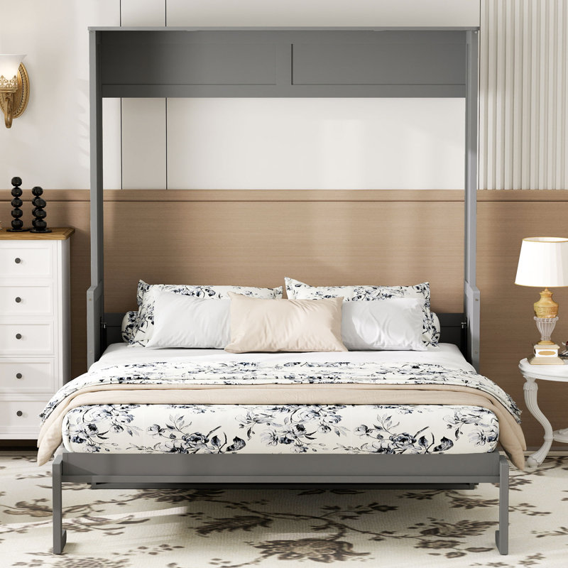 Murphy Bed with Desk, Gray