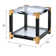 Beuna Contemporary 25" Square End Table with Glass Top and Shelf in White Brushed & Black