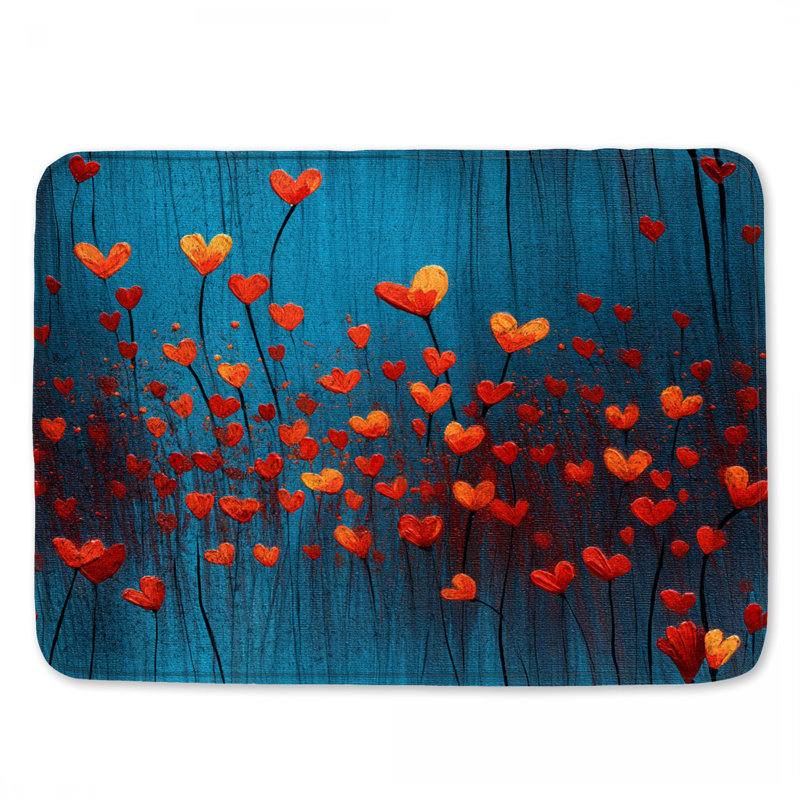 Tapis de bain Heart Flowers, 24in W x 17in L
