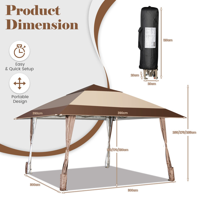Leotis 4m x 4m Steel Patio Gazebo