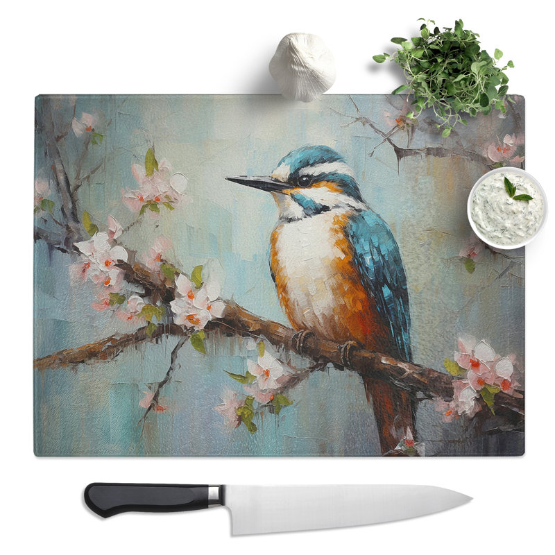 Kingfisher Palette Knife No.2  Glass Chopping Board