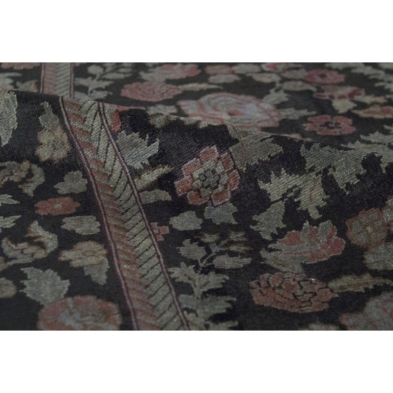 Hand-Knotted High-Quality Black Area Rug